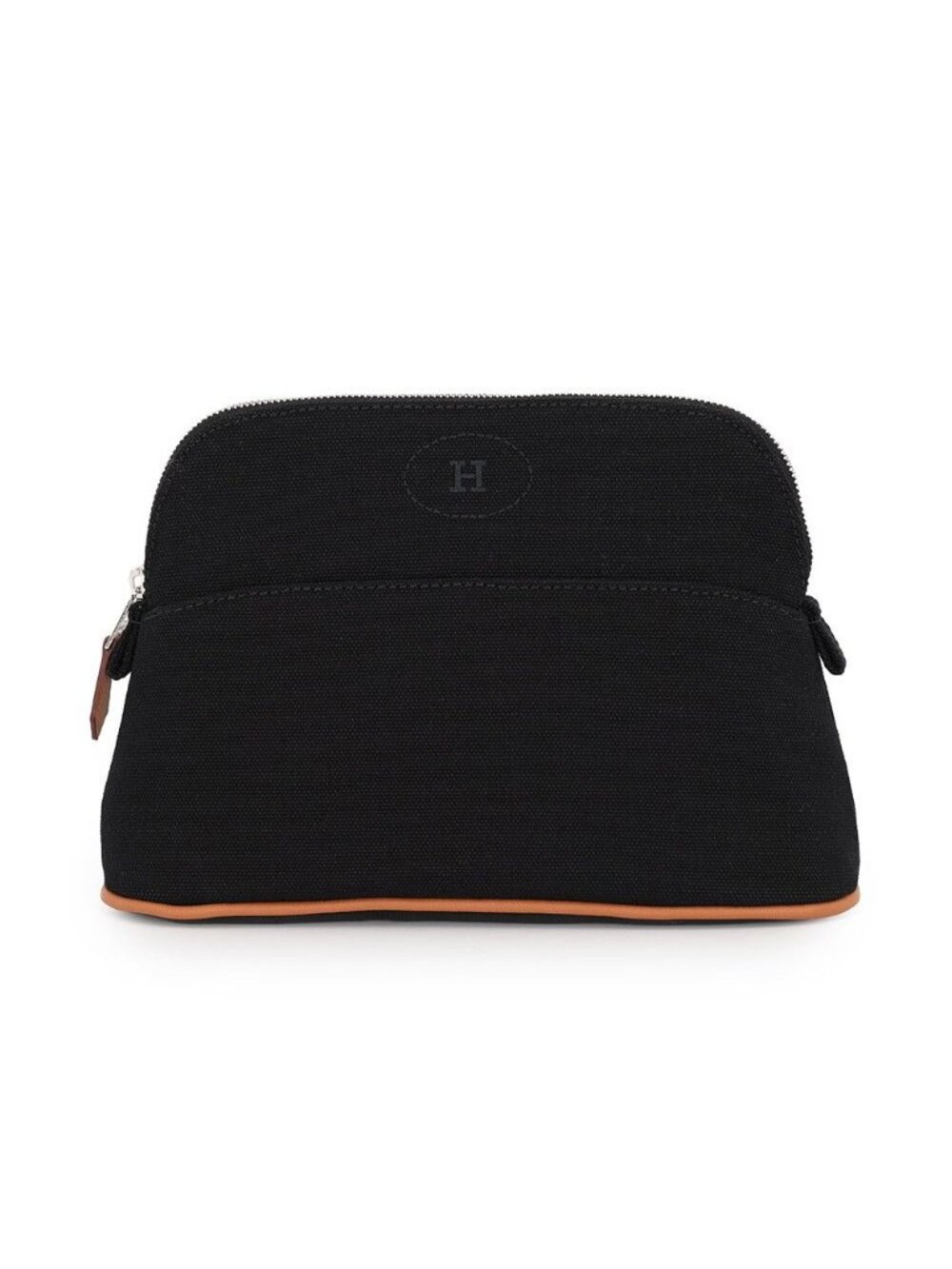 Hermes Pouch Bolide Mini Black Silver Canvas Case